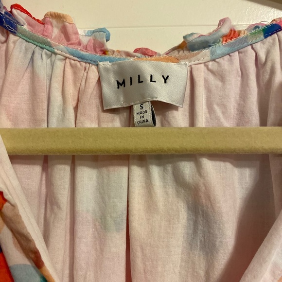 Milly Nadia Watercolor Bubble Poplin Dress in Small - Picture 4 of 6